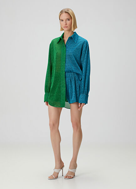 Colorblocked Mini Şort