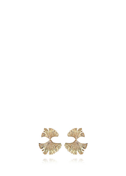 Golden Hues Ginkgo Earrings Gold Plated Women's Earrings