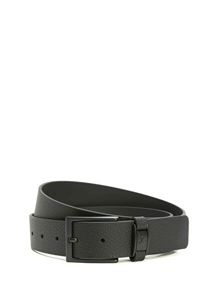 Black Men's Leather Belt