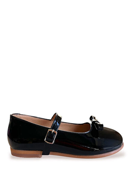Ballet Black Leather Girls' Ballet Flats
