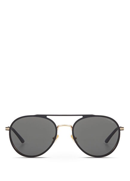 CR 80084 C3 Mat Siyah Altın Rengi Erkek Güneş Gözlüğü