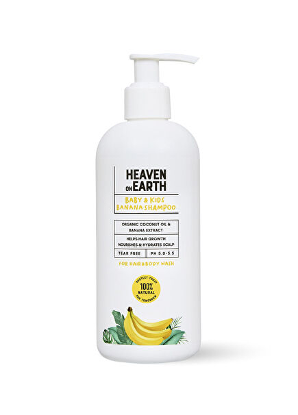 Baby Kids Banana Shampoo Muzlu Parabensiz Bebek Çocuk Saç ve Vücut Şampuanı 300 ml