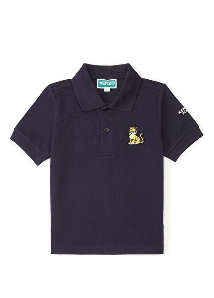 Lacivert Polo Yaka Unisex Çocuk T-shirt