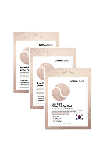 Rose Gold Glitter Foil Eye Mask 3 Katmanlı Rose Altın Folyo Göz Maskesi 3'lü Set 4 gr