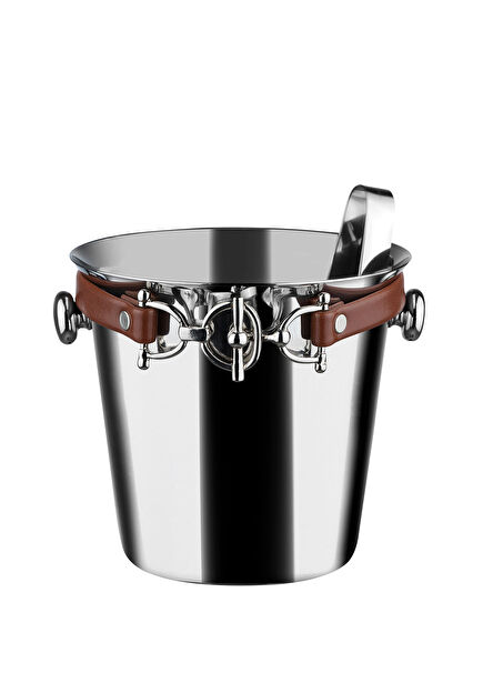 Tan Mini Ice Bucket and Tongs