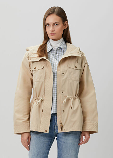 Serin Beige Hooded Parka