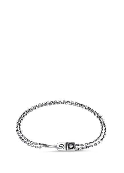 Arm In Arm Diamond 925 Sterling Silver Chain Bracelet