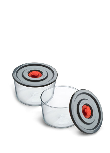 Round Glass 2-Piece Storage Container Set