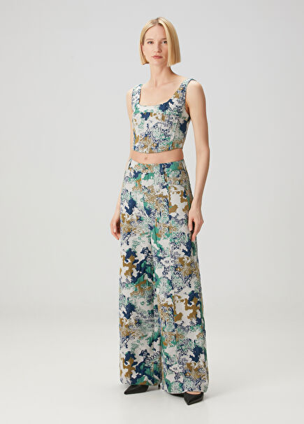 Green Jacquard Pants