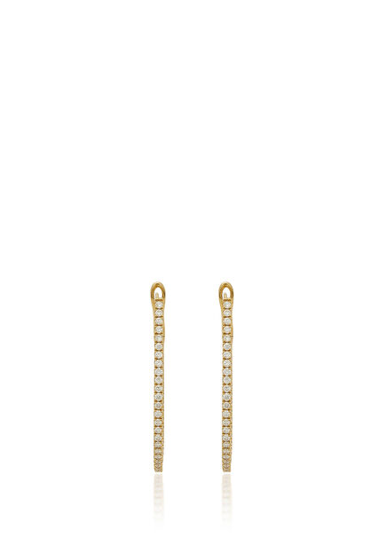 Stoned Women's Gold Hoop Earrings