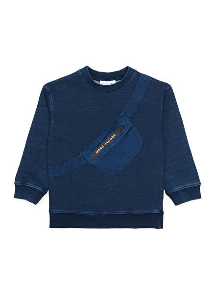 Mavi Logo Baskılı Erkek Çocuk Sweatshirt