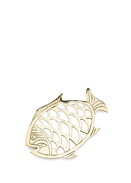 Gold Balık Formlu Pirinç Bardak Altlığı