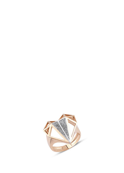 Lover Pırlanta Taşlı  14 Ayar Altın Kadın Yüzük