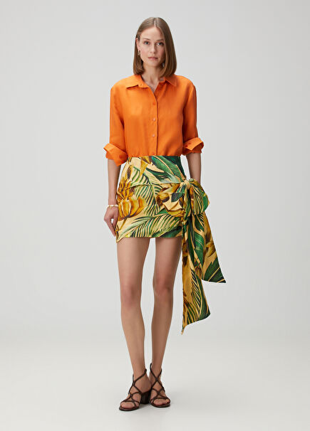 Bananart Yellow Green Mini Skirt