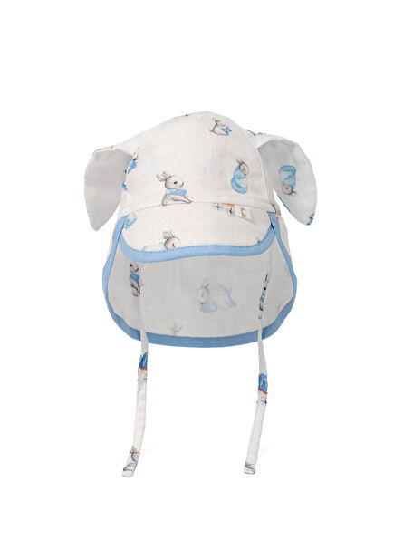 Bébé Lapin Muslin Neck Guard Boy's Baby Cap