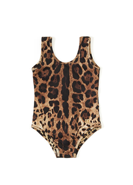 Leopard Print Girls' Swimsuit