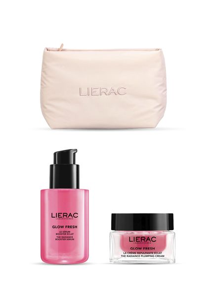 Glow Fresh Radiant Plumping Face Cream 50 ml + Revitalizing Face Serum 30 ml Skin Care Set with Bag