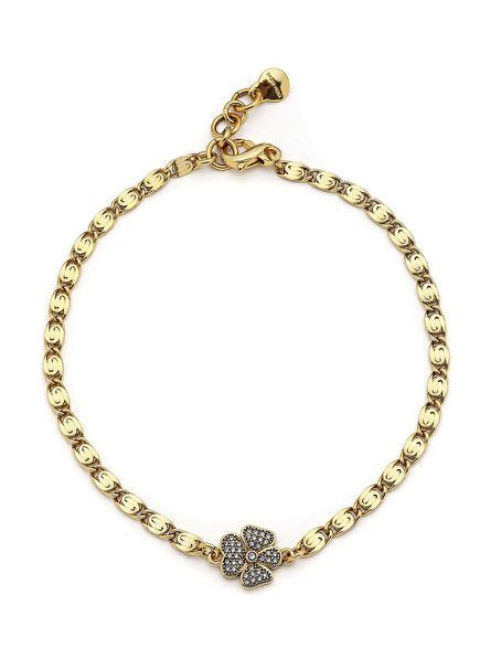 Blessed Clover Zircon Chain Gold Plated Women's Choker Necklace