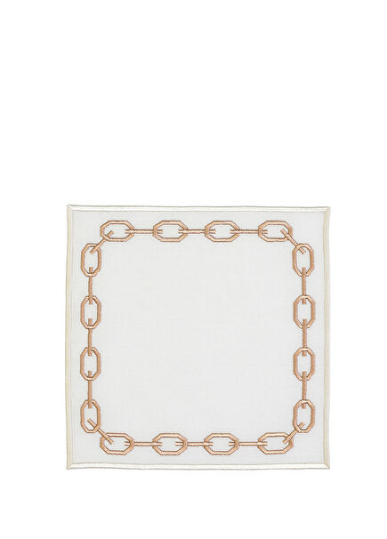 Chain Pattern Gold Detailed 2-Piece Coaster Set