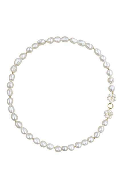 Bavella Baroque 24K Gold Plated 925Sterling Silver Pearl Women's Necklace