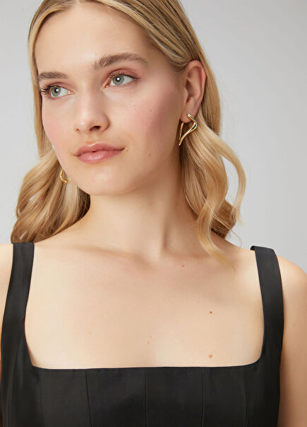 Gold Silver Curvy Women's Earrings