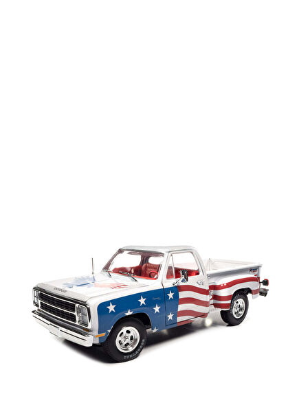 Autoworld 1980 Dodge Pickup 1:18 Step Side Patriotic Model Vehicle