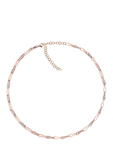 Zincir Formlu Kadın Altın Choker Kolye