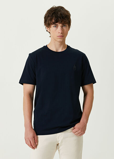 Lacivert Bisiklet Yaka T-shirt