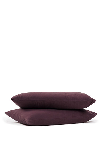 Serenity Wine Linen 2-Piece Pillow Case