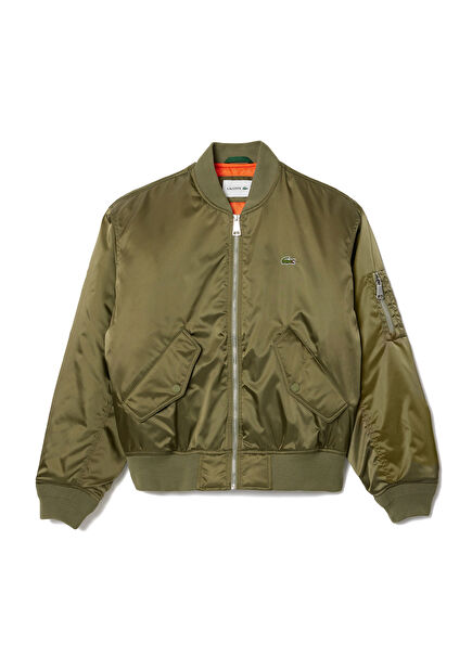 Khaki Hakim Neck Men's Bomber Jacket