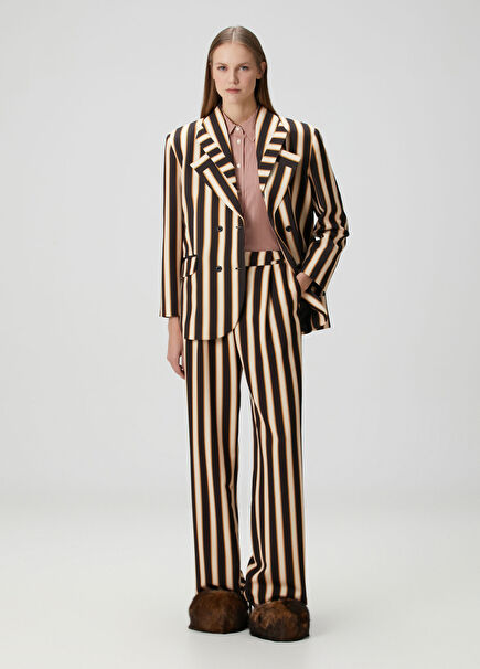 Brown Striped Pants