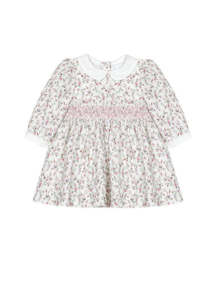 Pink Floral Patterned Baby Girl Dress