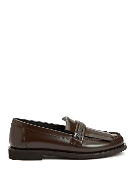 Brown Women's Leather Loafer