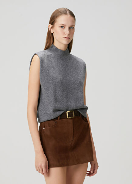 Divine Grey Sleeveless Cashmere Knitwear