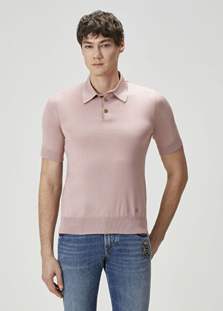 Pink Silk Polo Knitwear