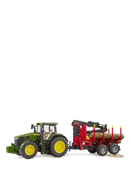 John Deere 7R 350 Traktör Ve Kütük Taşıyan Römork