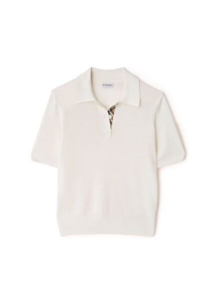 Wool White Short Sleeve Women's Knitwear Sweater