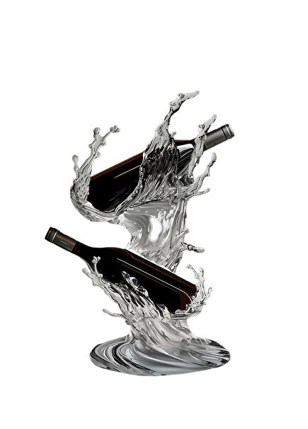 Water Blossom Double Crystal Wine Rack