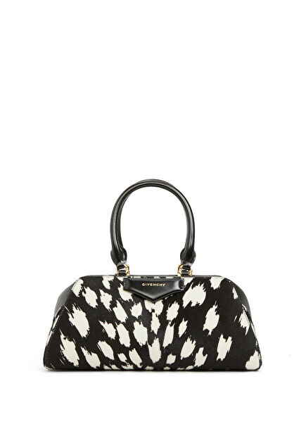 Antigona Small Black White Women's Leather Bag