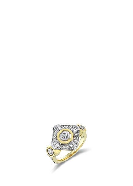 Focus Stone Women's Gold Ring