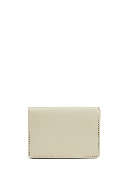 Beige Women's Leather Card Holder