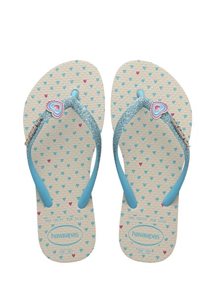 Slim Glitter Beige Kids Beach Slippers