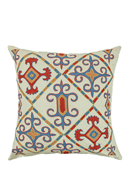 Tevra Bohem Tasarımlı Renkli İpek Kırlent 50 x 50 cm