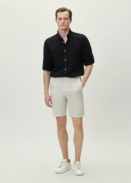 Naturel Linen Bermuda Shorts