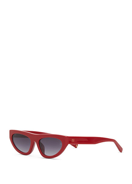 Elva HM 1746 C4 Dark Red Acetate Women's Sunglasses