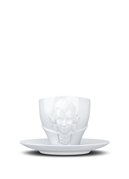 Wolfgang Amadeus Mozart Yetenek Fincanı Beyaz Porselen Çay Fincanı