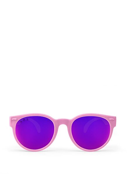 Round Model Popple Mirrored Purple Lens Girl's Sunglasses