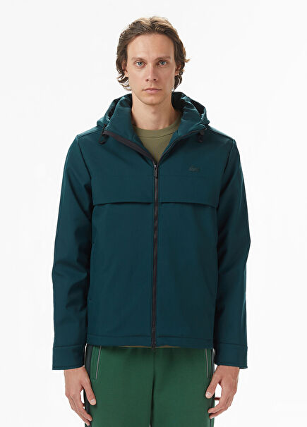 Dark Green Hooded Men's Raincoat