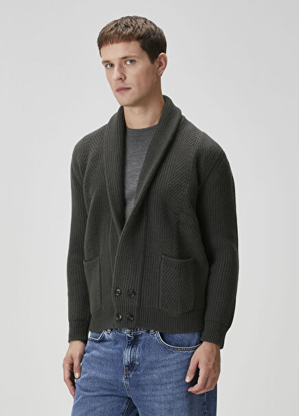 Ibiza Dark Green Wool Knitwear Cardigan