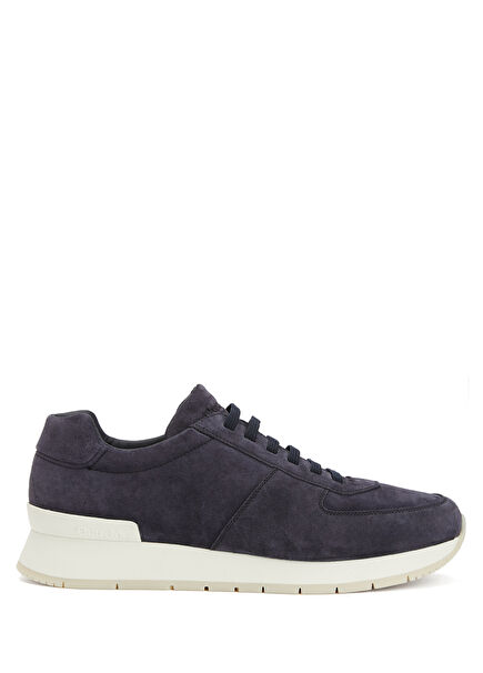 Navy Blue Logo Detailed Men's Leather Sneaker